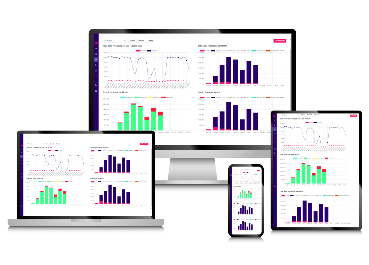web scraping api responsive mockup